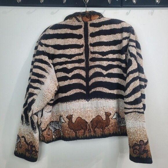 Painted Pony tapestry jungle animals jacket vintage large Shacket - Picture 6 of 6